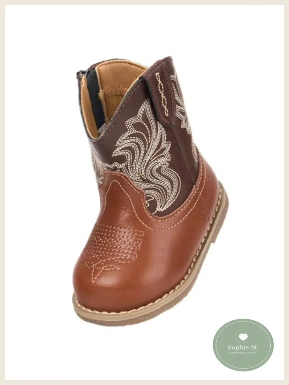Toddler Cowboy Boots Girls Boys Infant Mid Calf Round Toe Mocc Leather Zip